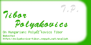 tibor polyakovics business card